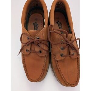 Mens Merona Tan/ Rust Leather Boat Shoes Size 10.5